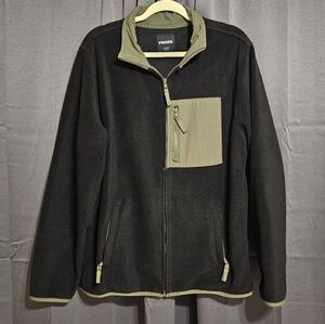 RSQ Men's Black and Olive Zip-Up Sweater